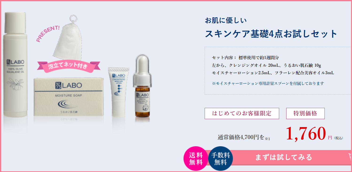 ワイエスラボの公式サイトでの値段画像